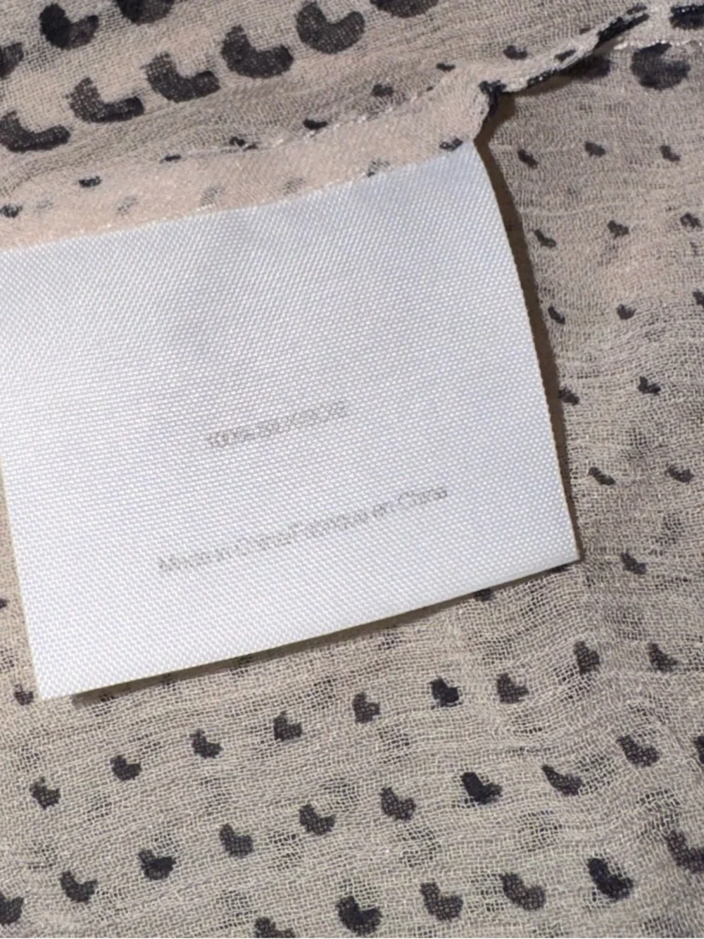 Tory Burch Silk Detachable Scarf Sheer Button-Down in Beige and Black Dot